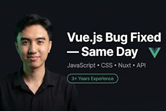 fix vue js, javascript, html css bugs and mobile responsiveness