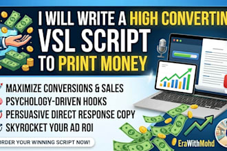 write a high converting vsl script to print money