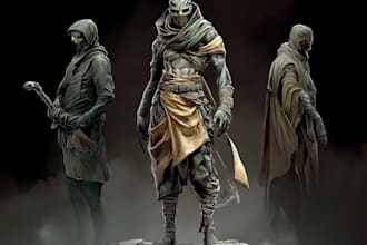 draw fantasy concept art character and dnd digtial painting portrait illustation