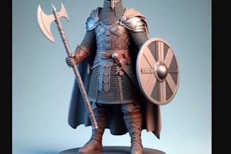 sculpt 3d fantasy character,dnd monster,stl collectible miniatures,warrior armor