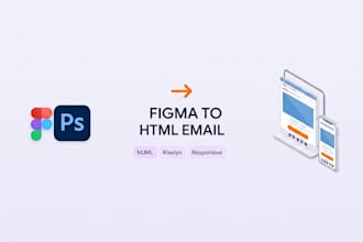 convert figma PSD or design files to cross client HTML email with mjml or stripo