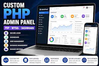 create a custom PHP admin panel with mysql database