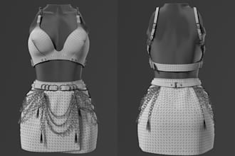 design, mesh, rig and texture 3d clothing for second life, 3d garment, clo 3d