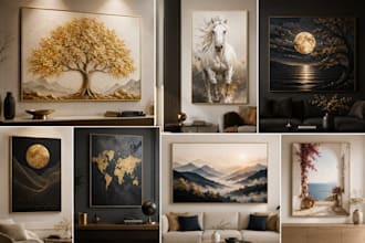create stunning wall art canvas design for your esty store