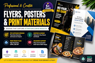 design professional flyers, posters and print materials