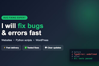 fix bugs and errors in your website or python script
