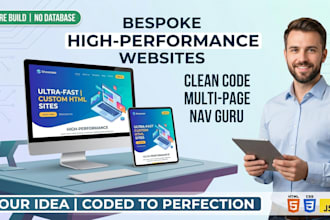 develop a lightning fast HTML CSS landing page