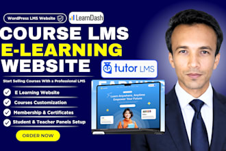 create e learning, courses lms website with tutor lms, learndash or learnpres