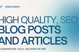write SEO blog posts and web articles