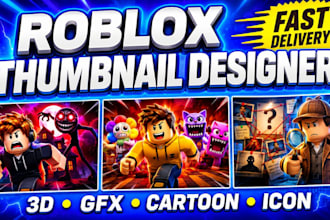 make 3d roblox youtube thumbnail roblox gfx icon cartoon thumbnail roblox art