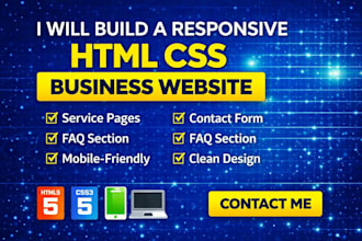 build a responsive HTML CSS business website