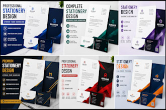 design stationary set, letterhead, folder, printable business card