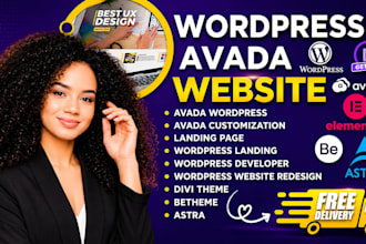 design premium wordpress website with astra astra pro divi elementor pro kadence