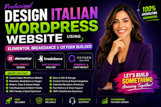 design italian wordpress website using elementor, breakdance, and oxygen builder