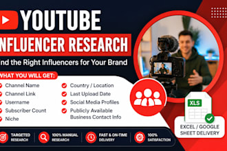 do youtube influencer research and provide targeted creator leads