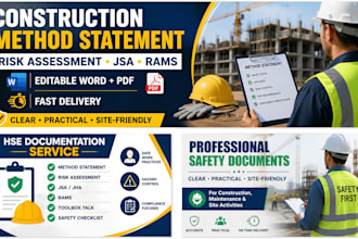 prepare risk assessment jsa and method statement for construction