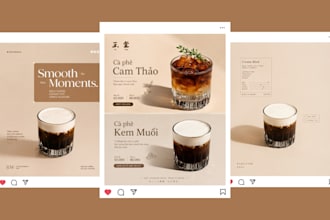 design social media posts for cafe food and beverage brands