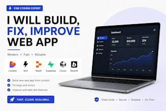 build, fix or improve your web app with lovable, bolt, cursor or replit