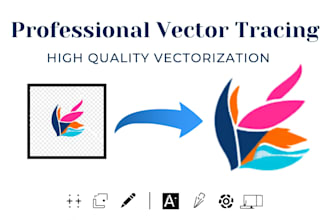 do manual vector tracing, redraw, recreate, vectorise  ai design