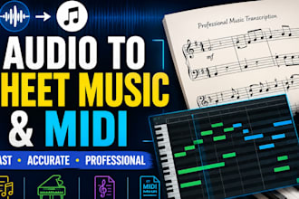 transcribe music audio to sheet music piano transcription lead sheet and midi