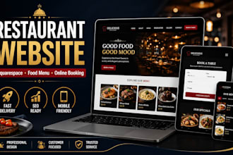 design squarespace restaurant website food menu and online booking setup