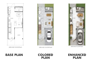 create colored and rendered architectural floor plans