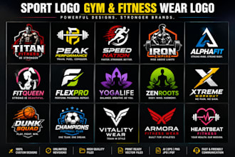 create sport logo, gym, fitness wears, yoga, football team, workout design