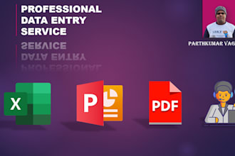 do expert excel data entry, powerpoint presentation, pdf conversion