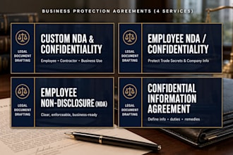 draft a custom nda, confidentiality, or non disclosure agreement to protect you