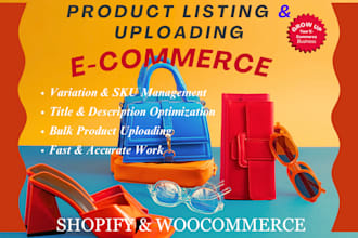 do e commerce product listing and product uploading expertly
