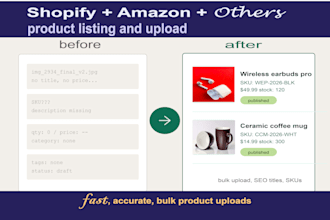 list and upload ecommerce products