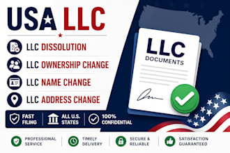 file llc dissolution, llc ownership change, llc name change, llc address change