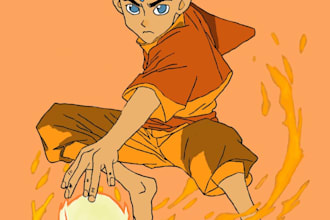 create a stylized 2d character from your description