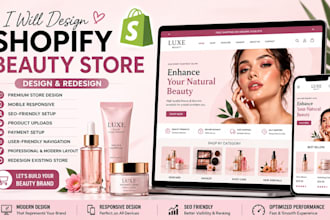 design skincare beauty website shopify store beauty store and  cosmetics store