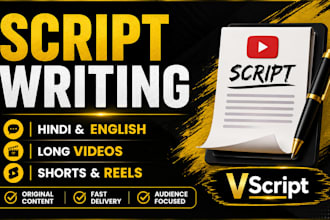write engaging youtube scripts in hindi and english
