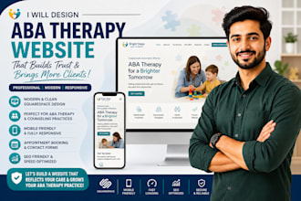 design a professional aba therapy and  squarespace website