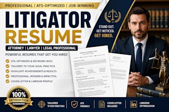 write ats litigator resume lawyer resume attorney CV and legal cover letter