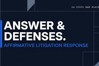draft a formal answer and affirmative defenses to a civil complaint