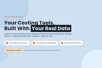 set up your fnb costing, menu engineering, and inventory system with your data