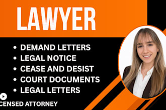 write demand letter and cease and desist letter as US lawyer