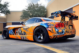 amazing car wrap, decal, vinyl with vector illustration