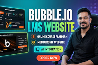 online course platform lms website, ai integration bubble io membership website