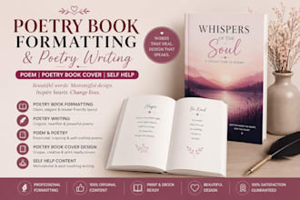 do poetry book formatting, poetry writing, poem, poetry book cover, self help