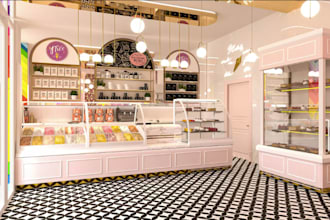 design coffee shop, restaurant, ice cream shop, kiosk and cafe interior