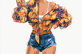 sketch a fashion illustration
