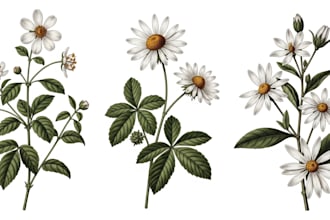 draw line art illustration botanical and flower beautifully
