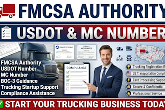 setup fmcsa trucking authority, usdot number and mc number