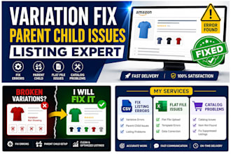 fix amazon variation errors and parent child listing issues
