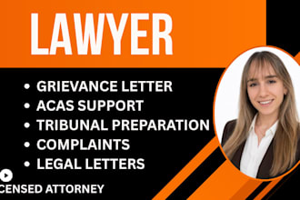 expertly write letters,grievances,legal papers, prepare tribunal docs UK USA eu