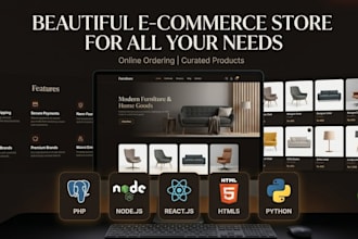 create ecommerce website with shopping cart and online store
